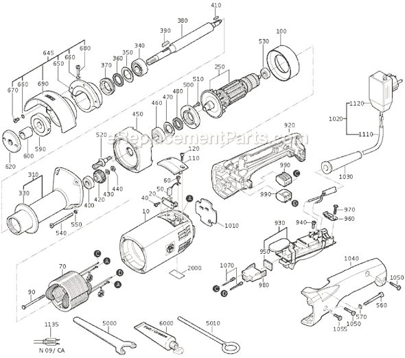 Fein MSHY649-1 (72240409110) Straight Grinder Page A Diagram