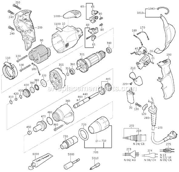 Fein SCT5-40 (72130109364) Drywall Screw Gun Page A Diagram