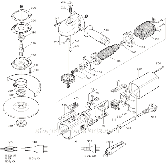 Fein WSG12-125 (72209609638) Compact Angle Grinder Page A Diagram