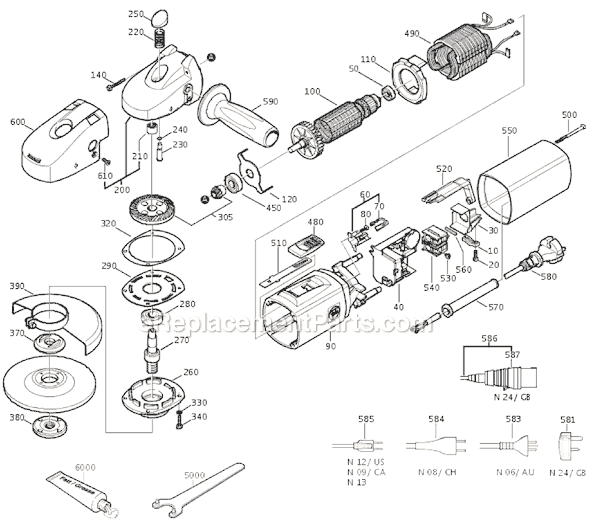 Fein WSG12-70E (72209009632) Compact Angle Grinder Page A Diagram