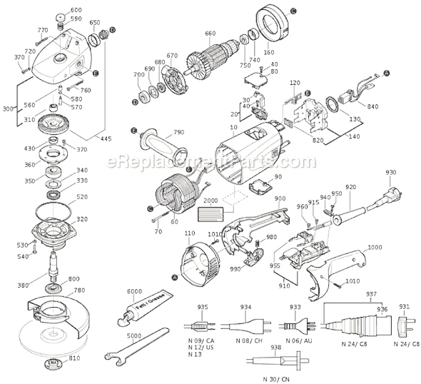 Fein WSG20-180 (72210712631) Angle Grinder Page A Diagram
