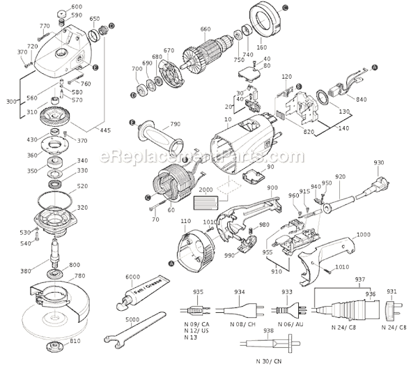 Fein WSG20-230 (72210812637) Angle Grinder Page A Diagram