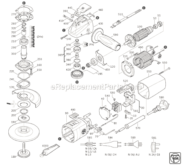 Fein WSS6.5-115 (72208909367) Compact Angle Grinder Page A Diagram