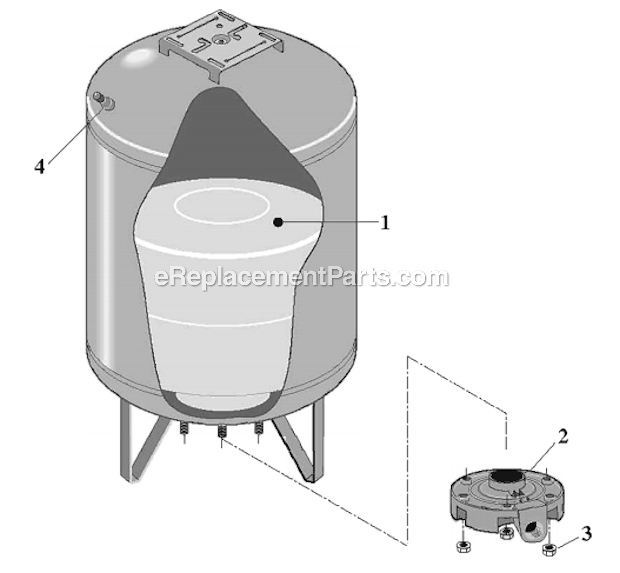 Flotec FP7120-08 Pre-Charged Pressure Tank Vertical - 82 Gallons Page A Diagram