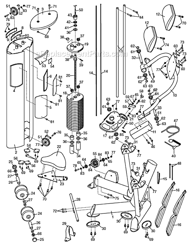 Freemotion GZFI80532 Home Gym- Abdominal Machine Page A Diagram