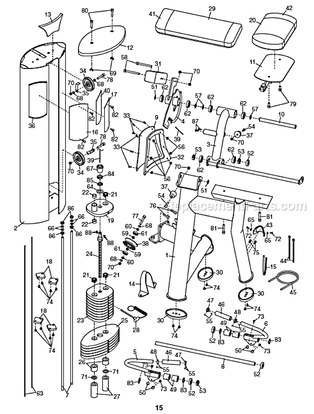 Freemotion GZFI81036 Home Gym- Bicep Machine Page A Diagram