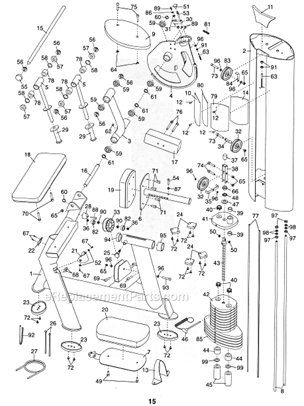 Freemotion GZFI81135 Home Gym- Strength Tricep Machine Page A Diagram