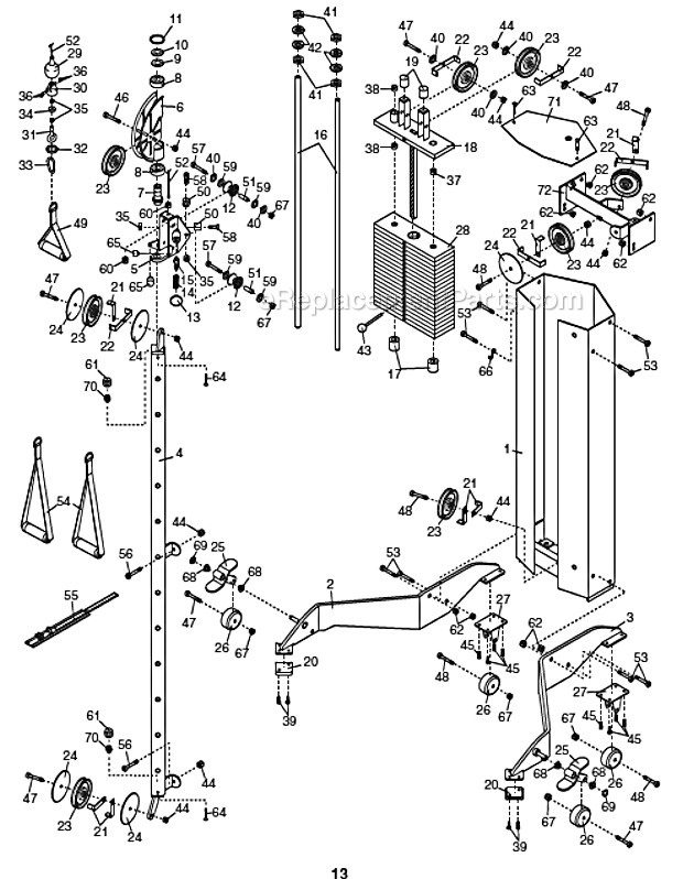 Freemotion GZFM60162 Home Gym Cable Column Page A Diagram
