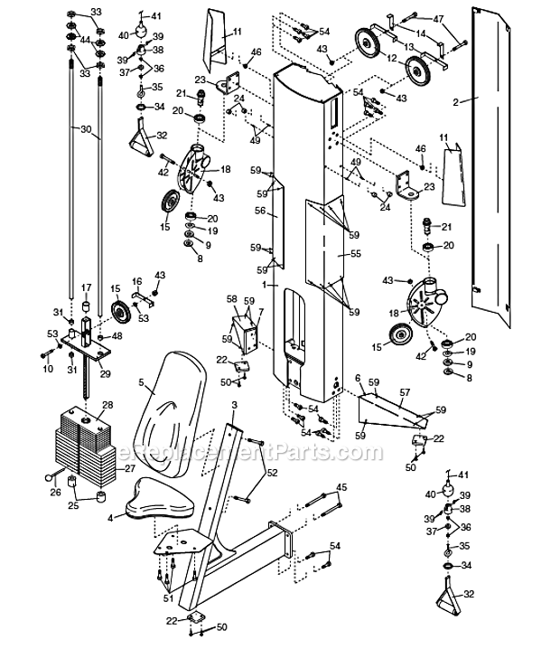 Freemotion GZFM60190 Home Gym Overhead Tricep Page A Diagram