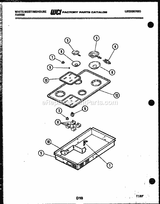 Frigidaire KP432KDD0 Wwh(V2) / Electric Range Electric Smooth Top Parts Diagram