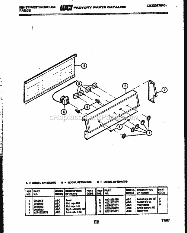 Frigidaire KP732JDM0 Wwh(V1) / Range Cooktop Parts Diagram