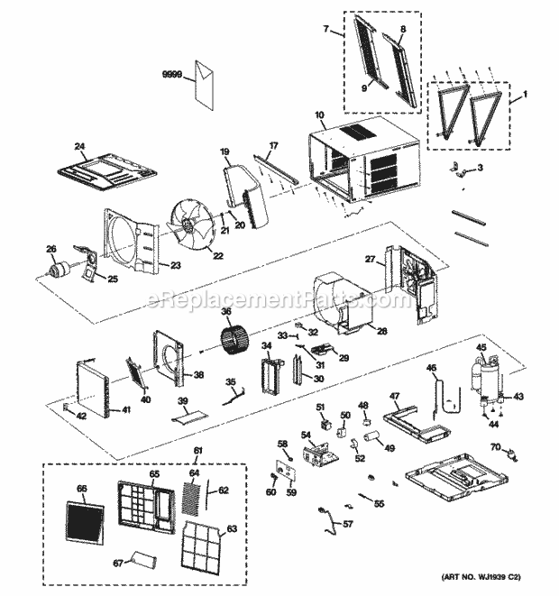 GE AEE23DMH1 Room Air Conditioner Diagram