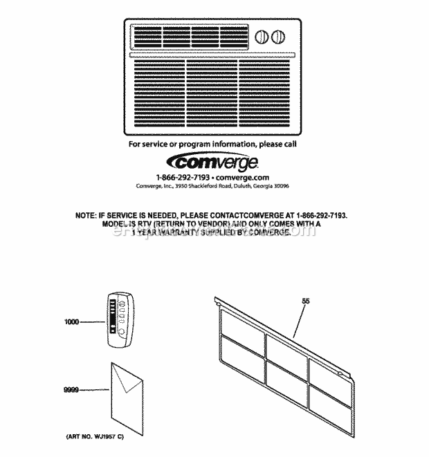 GE AEG12AMG1 Room Air Conditioner Diagram