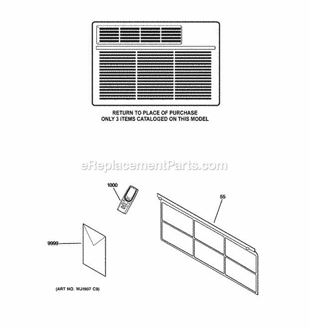 GE AEW12AQL1 Room Air Conditioner Diagram