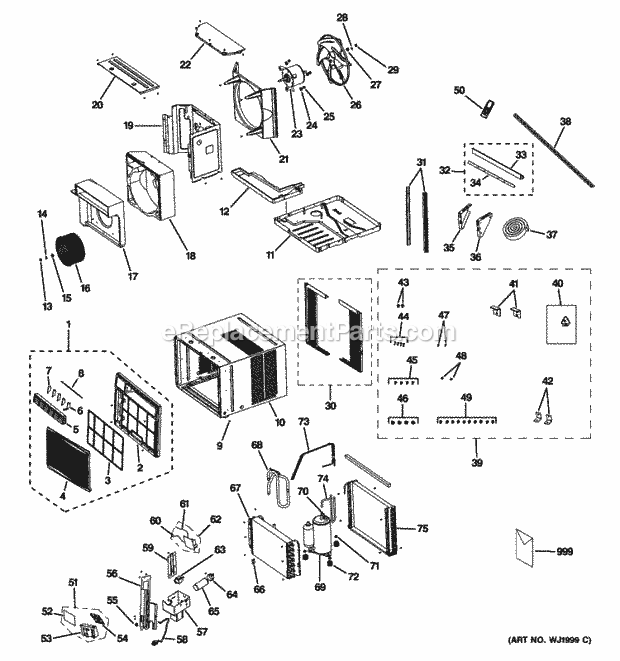 GE AEW18DNH1 Room Air Conditioner Diagram