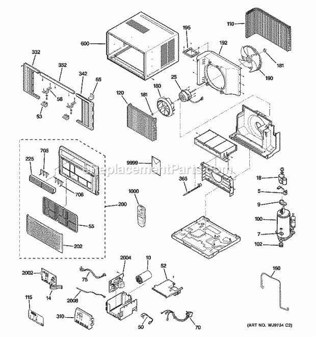 GE AGH10AHG1 Room Air Conditioner Room Air Conditioner Diagram