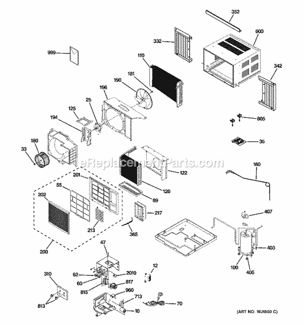GE ASF24DBS1 Room Air Conditioner Room Air Conditioner Diagram