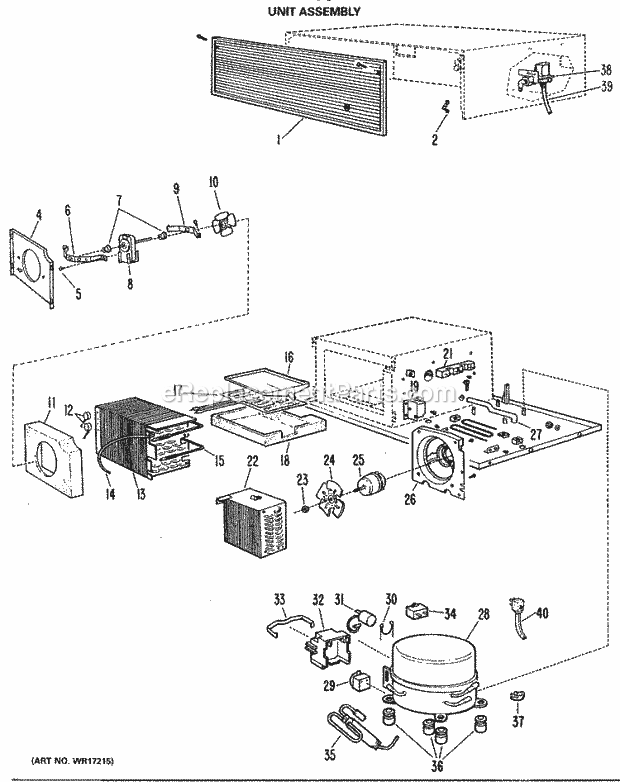 GE BCS42CKB Refrigerator Unit Assembly Diagram