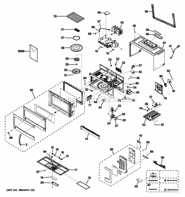 GE EVM1750SP1SS Microwave Diagram