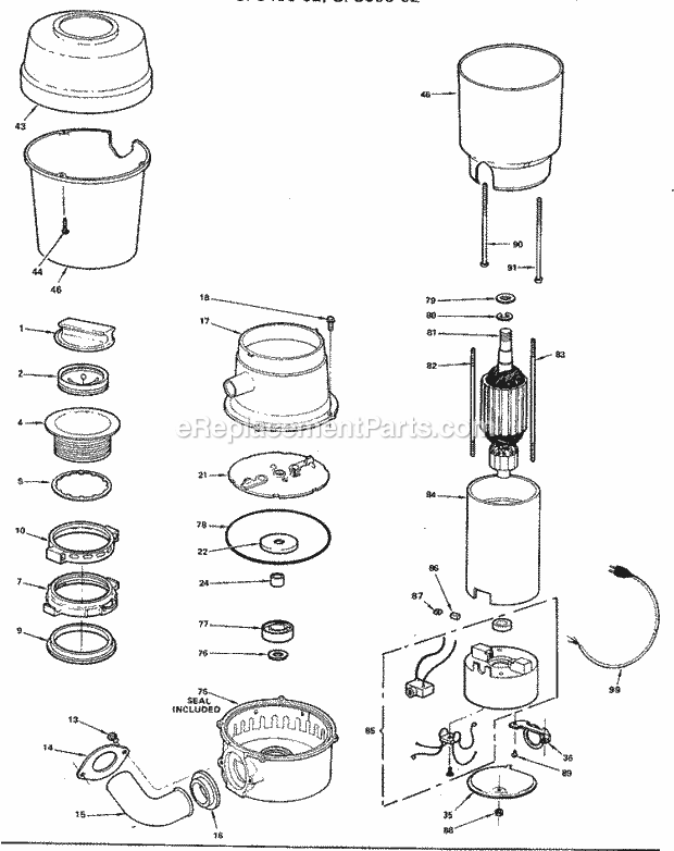 GE GFC195-02 Disposer Section Diagram