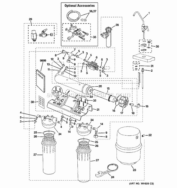 GE GXRM10GBL Wh Filt Sys Filter Assembly Diagram