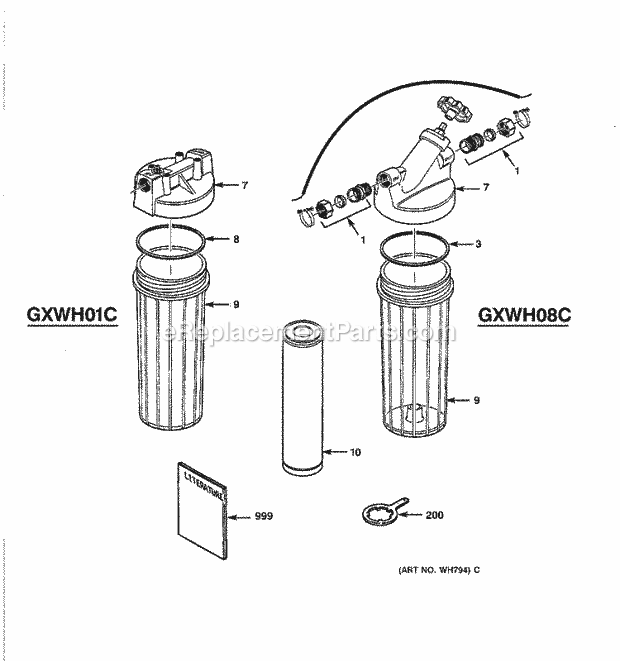 GE GXWH01C Section Diagram