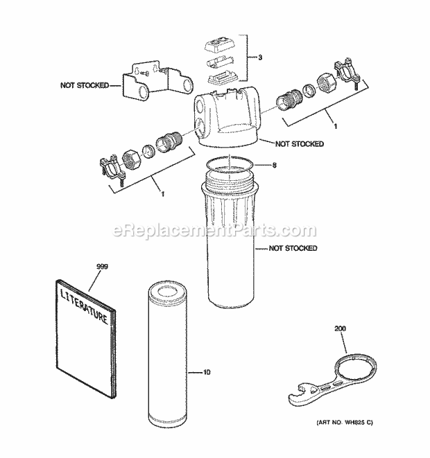 GE GXWH20F Water Filtration Parts Diagram
