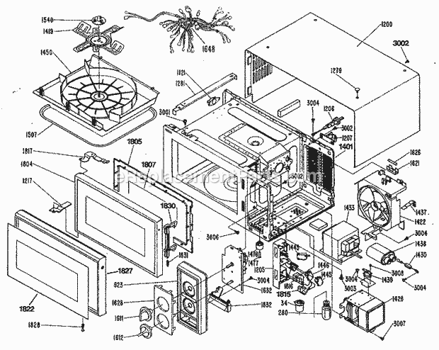 GE JE42A01 Microwave Oven Diagram