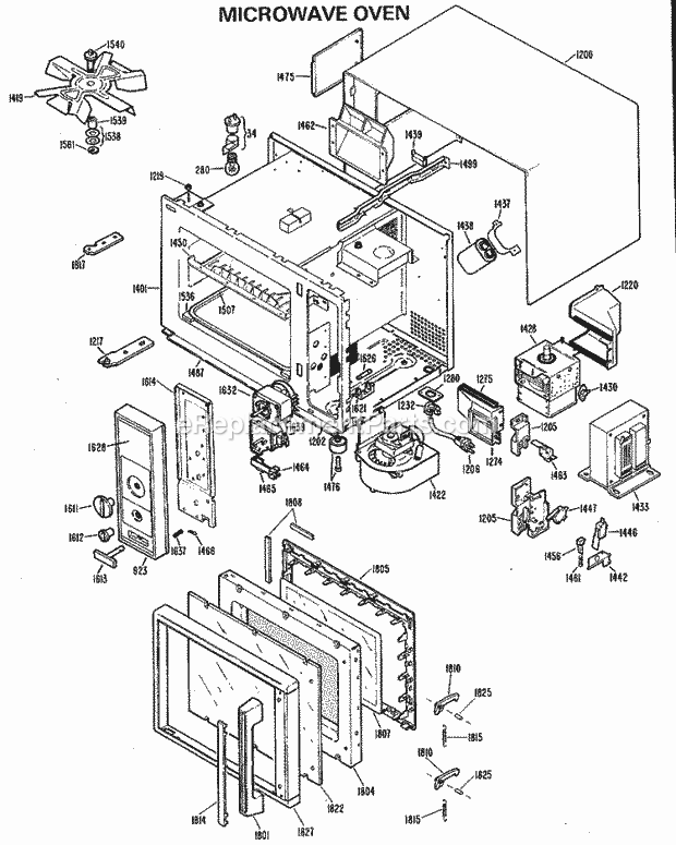 GE JE64002 Microwave Oven Diagram