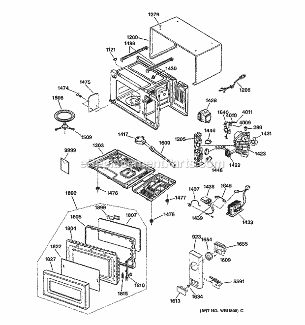 GE JE710BA01 Counter Top Microwave Section Diagram
