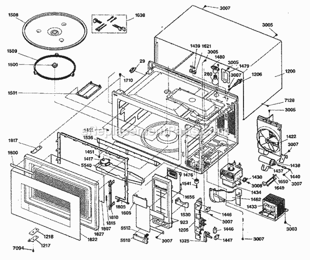 GE JES1400T02 Counter Top Microwave Section Diagram