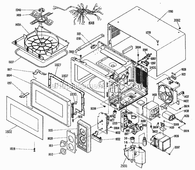 GE JES41W01 Counter Top Microwave Section Diagram