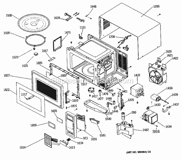 GE JES85TW01 Counter Top Microwave Section Diagram