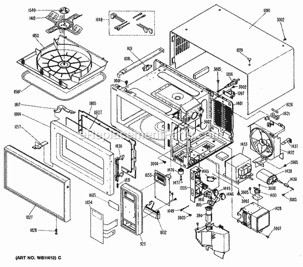 GE LEM045J01 Counter Top Microwave Section Diagram