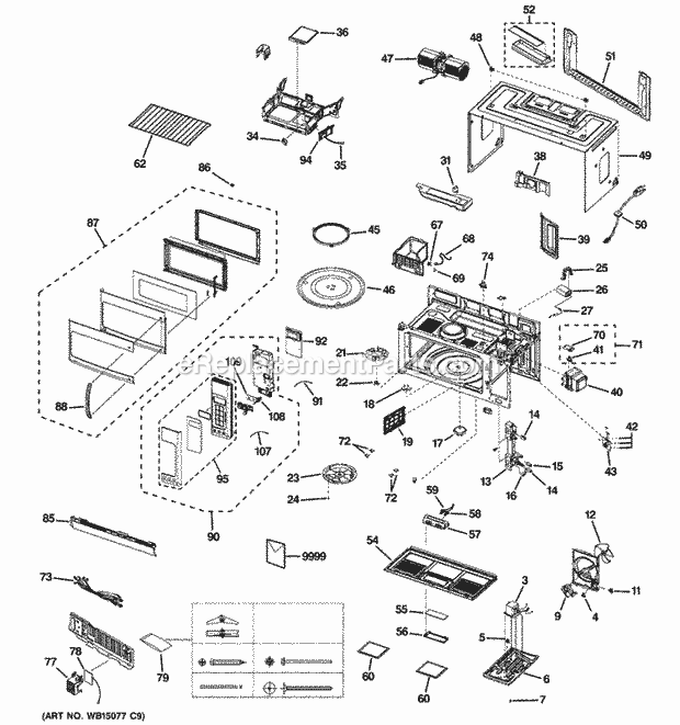 GE PVM1970DR1BB Microwave Diagram