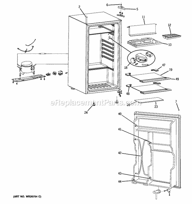 GE SMR04GAZACS Refrigerator Parts Diagram