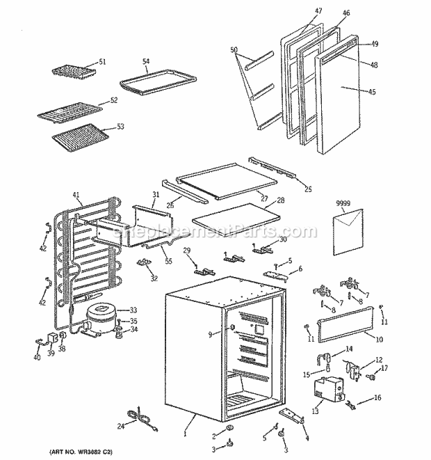 GE TA6SLC Refrigerator Parts Diagram