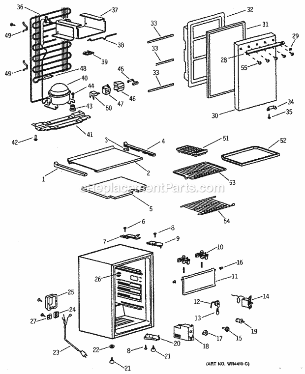 GE TAX6SNSAWH Refrigerator Section Diagram