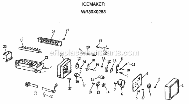 GE WR30X0283 Refrigerator Accessory Icemaker Diagram