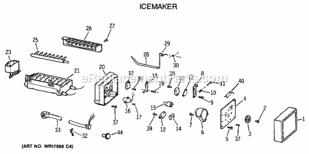 GE WR30X0303 Refrigerator Accessory Icemaker Diagram