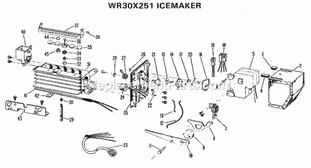 GE WR30X251 Freezer Icemaker Diagram