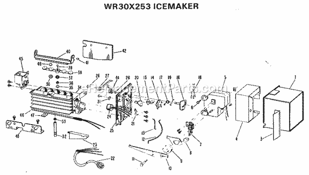 GE WR30X253 Freezer Icemaker Diagram