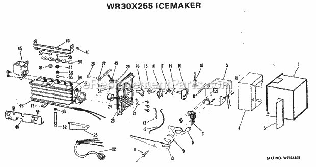 GE WR30X255 Freezer Icemaker Diagram