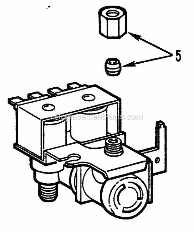 GE WR57X0098 Refrigerator Accessory Water Valve Assembly Diagram