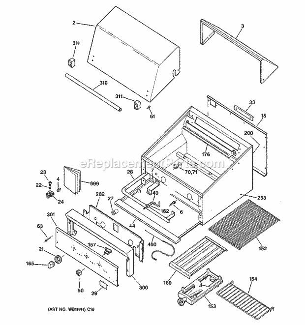 GE ZGG27N20CSS Gas Range Gas Grill Parts Diagram