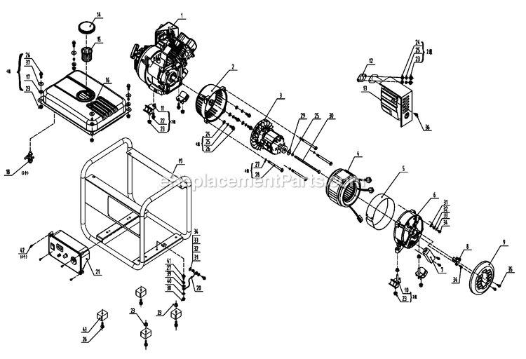 Generac 0067400 (9487575B - 9619635B)(2015) Gp1100 93cc 60hz 120v -03-26 Generator Parts Manual Gp1100 120vac Diagram