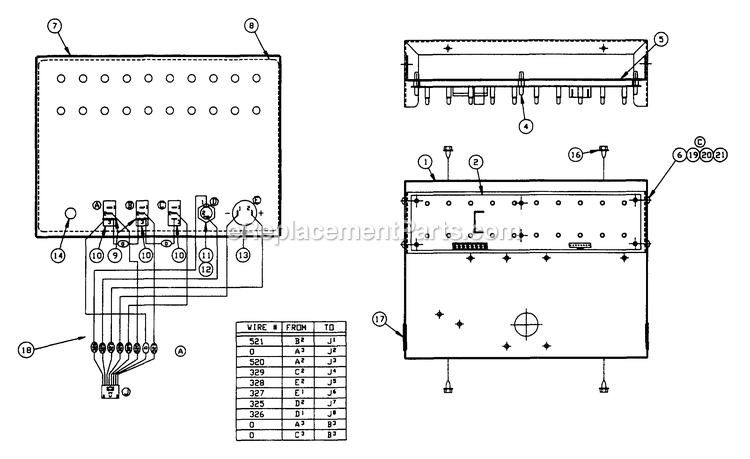 Generac 0984-0 20  Lite Remote Annunciator Surface Mount Assembly Diagram