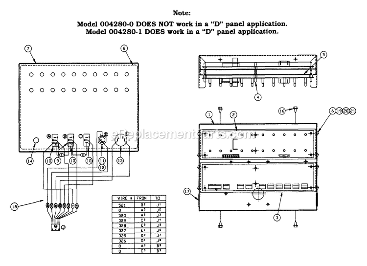 Generac 4280-0 20  Lite Remote Annunciator Surface Mount Assembly Diagram