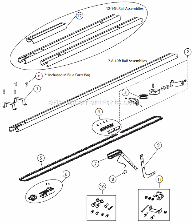 Genie 3024 (IntelliG 1000) Belt Or Chain Drive Garage Opener Powerhead Diagram