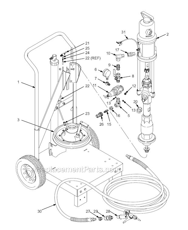 Graco 231-133 (Series A) Pneumatic Cart Mount Pump Page A Diagram